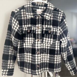 Cat & Jack Black and White Plaid Kids Jacket
